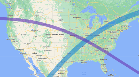 Path of 2024 Solar Eclipse