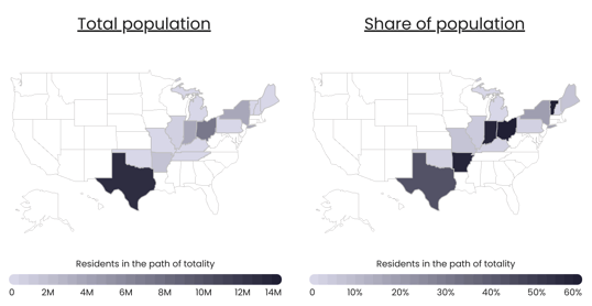 State Population Living In Solar Eclipse Path