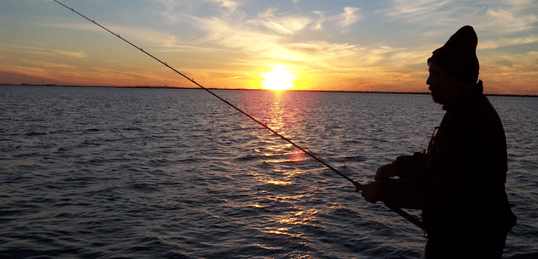 Fishing Near Rockport, Texas At Night